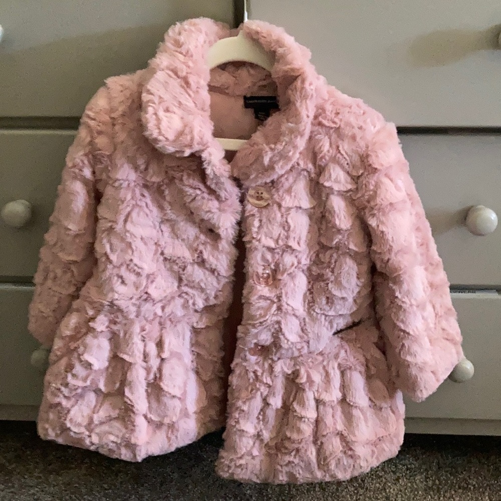 Girl’s 24 mo pink winter faux fur coat